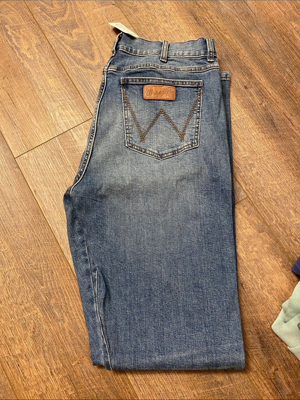 Wrangler Medium Blue Denim Straight Leg Jeans